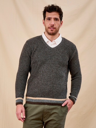 Sweater Pulóver Escote En V Mauro Sergio Animaná