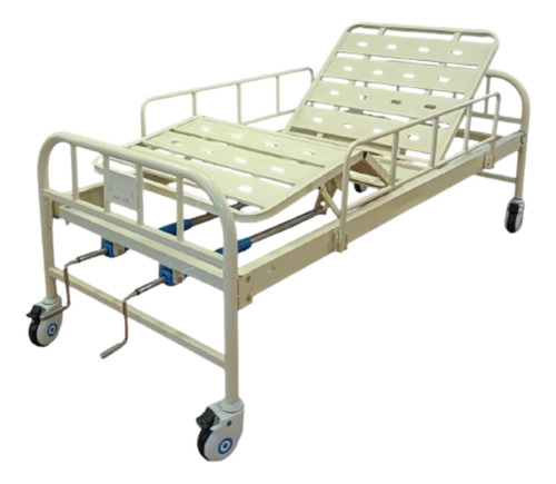 Cama Hospitalaria Manual 2 Posiciones Colchón Color Beige