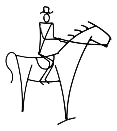 Centro De Mesa Artesanal Hombre A Caballo No Importado Negro