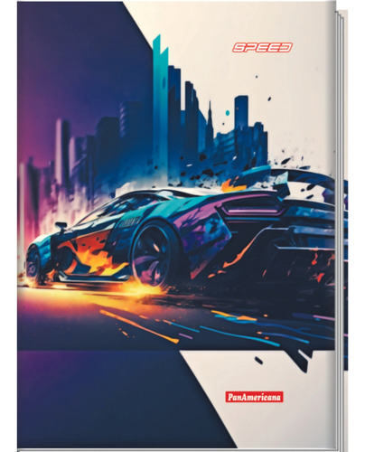 Caderno Universitario Speed 15 Matérias 210 Folhas Capa Dura Cor Speed Carro Colorido