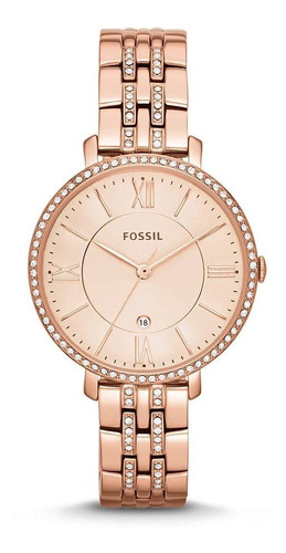 Reloj Mujer Fossil Am4183 Cuarzo Pulso Oro Rosa En Acero