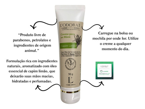 Creme Para As Mãos - Capim Limão - 30g Capim Limão