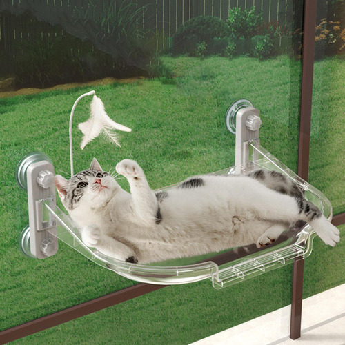 Hamaca Para Gatos Con Ventana Para Gatos, Con Ventosa