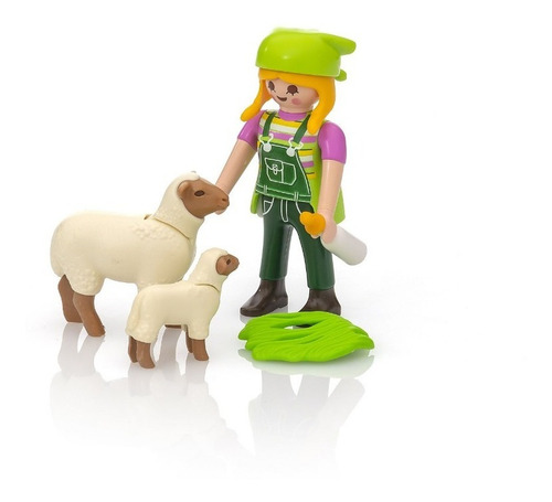 Imagen 3 de 6 de Playmobil Special Plus - Granjera Con Ovejas - 9356