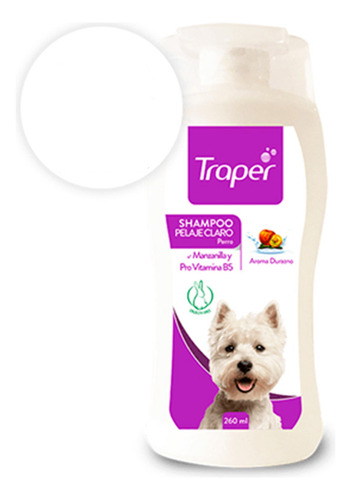 Shampoo Para Perro Pelo Claro 260cc Traper