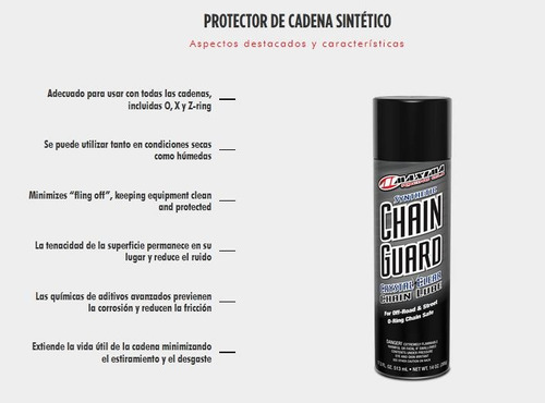 Imagen 2 de 4 de Lubricante Para Cadena Moto Syn C Maxima Made In Usa