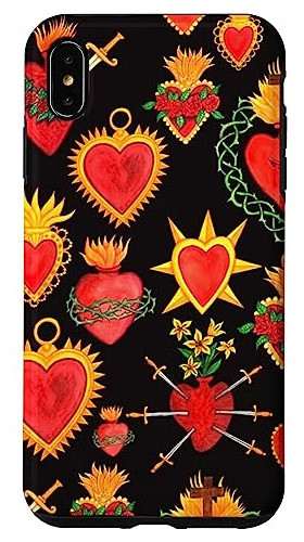 Funda Para iPhone XS Max Hearts Plastico-02