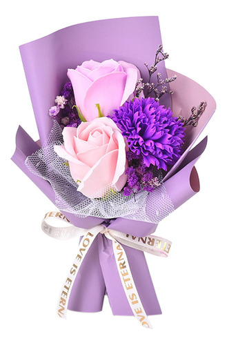 Mini Ramo De Flores De Jabón, Jabón De 15cm Papel Violeta