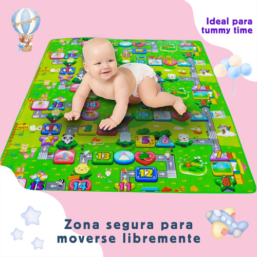 Alfombra De Desarrollo Para Bebe Doble Vista Antigolpes