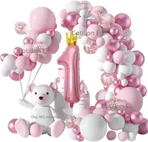 Comprar Set Deco Arco Globos Cumple Primer Añito 1 Año Nena 