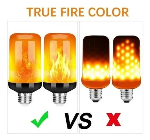 Pack De 4 Lámparas Efecto Llama 4 Modos Efecto Luz