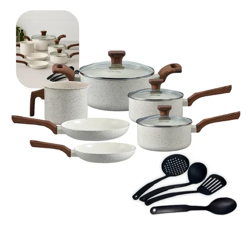 Jogo De Panelas Indução Mimo Style Cerâmica 10 Peças