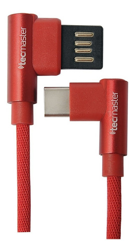 Cable Usb Tipo C Textil 90° Tecmaster Rojo / Tecnocenter