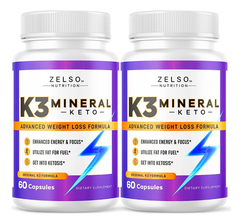 (2 Pack) K3 Spark Mineral Pills By Zelso Nutrition, Advanced