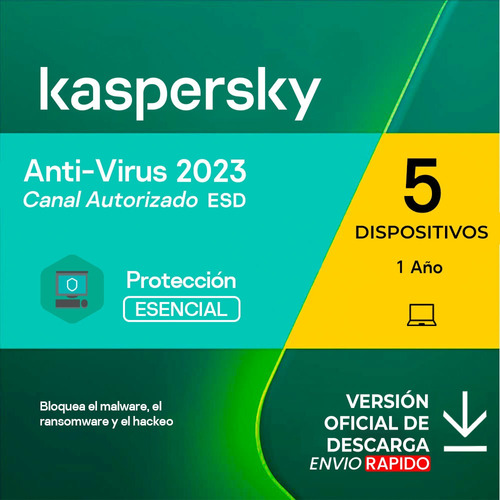 Kaspersky Antivirus 5 Pc 1 Año Licencia Original 