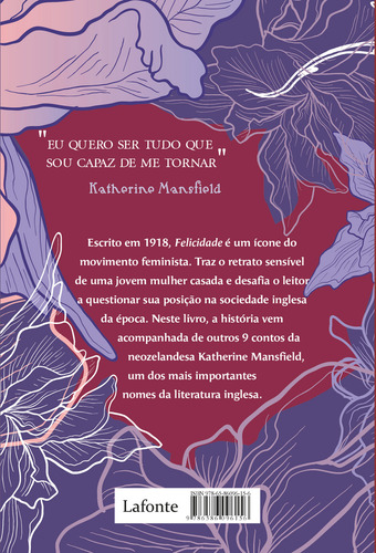 A felicidade: E outras histórias, de Mansfield, Katherine. Coleção Katherine Mansfiled Editorial Editora Lafonte Ltda, capa mole em português, 2020