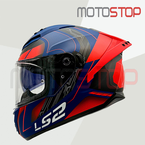 Casco Integral Ls2 Ff806 Azul Rojo Matte / Acreditado Qr