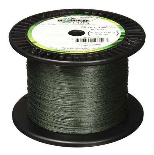 Línea De Pesca Trenzada De Fibra Power Pro Spectra, Moss