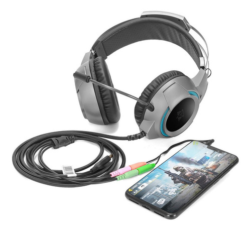 Headset Fone Gamer Para Celular Ps4 Adamantiun Com Adaptador