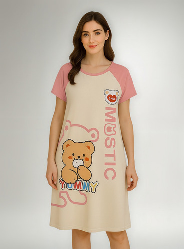 Camison Bluson Pijama Para Mujer Casual Largo Estampado