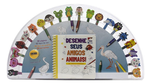 Um livro-kit divertido! Desenhe seus amigos Animais, de Beer, Esther de & De Beer Media. Happy Books Editora Ltda. em português, 2021