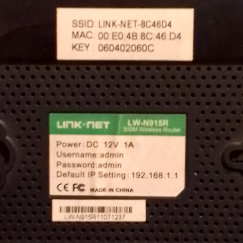 Router Inalámbrico Link-net Dos Antenas 300mbps. Usado. (Usado)
