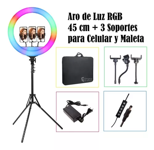 Aro de Luz RGB (45 cm) + Tripode para selfie