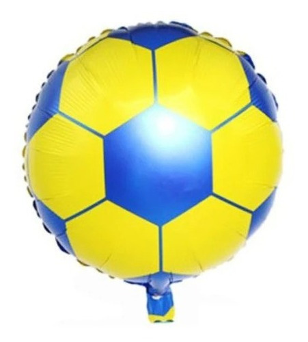 Globo Metalizado Pelota Amarillo Y Azul 18 Pulgadas X5 Uni.