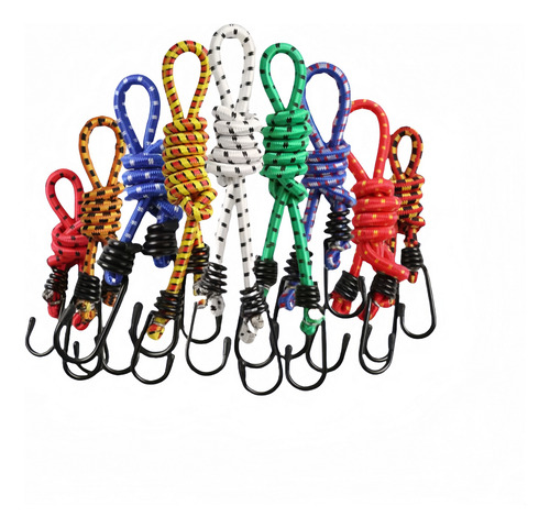 (40-80cm)x15pcs Goma Elastica Ganchos Estirar Hasta Un 140% 40cmx5 60cmx5 80cmx5