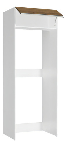 Porta Refrigerador Madesa Glamy 1 Puerta Abatible Color Blanco/Marrón