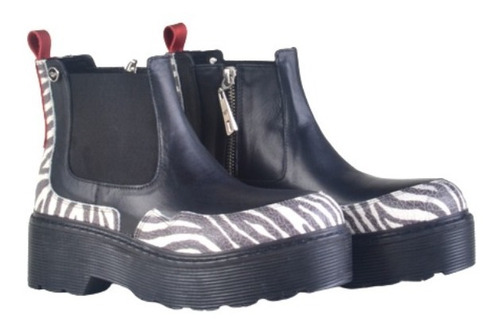 Imagen 5 de 7 de Botinetas Panchas Botitas De Mujer De Cuero Pietra - Ferraro