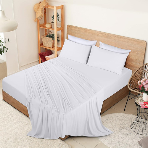 Juego De Ropa De Cama Utopia De 4 Piezas King Blancas