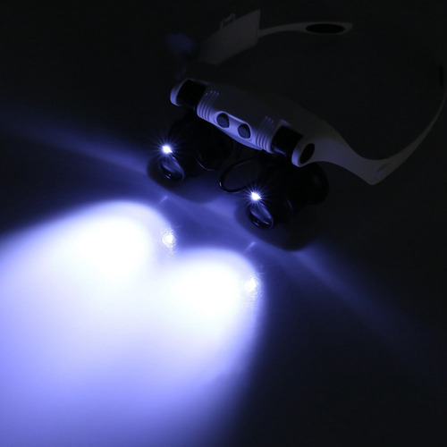 Diadema Con Lupa Led, Linterna Frontal, Microscopio, Joyería