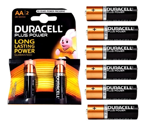 Blíster 6 Pilas Batería Alcalinas Duracell Plus Power Aa