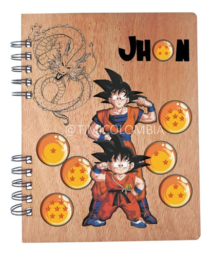 Libreta Cuaderno Personalizada Goku Dragon Ball Z