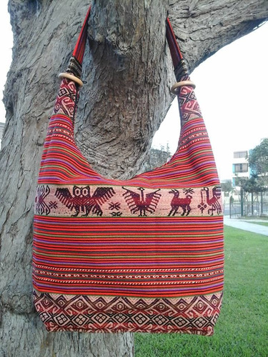 Cartera Xl Aguayo Artesanal, Cartera Rustica, Bolso Picnic