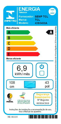 Smart Tv Tcl 43 Full Hd Android Hdr10 Wi-fi Bluetooth Hdmi