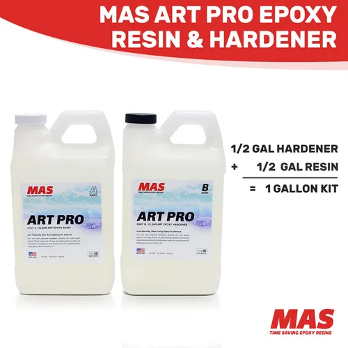 Mas Art Pro Epoxy Resin & Hardener | Two Part Art Resin Fea.