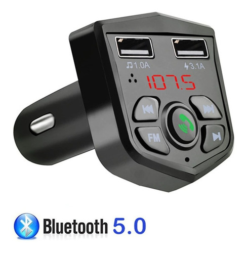 Imagem 1 de 6 de Transmissor Fm Bluetooth Veicular C/ Voltímetro