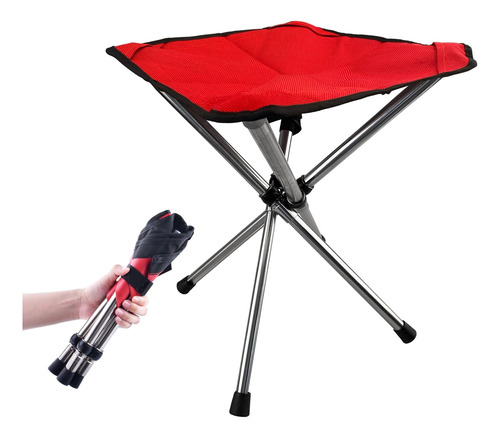 Taburete Plegable Con Trípode Portátil, Silla Telescópica Co
