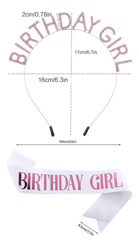 (d) Diadema Para Niña Cumpleañera, Brillante, Accesorio Foto