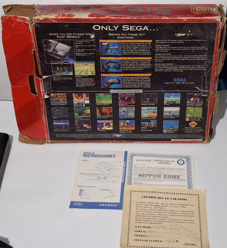 Sega Genesis . Años 90 . En Caja. 2 Joys 12 Juegos Cables E Negro