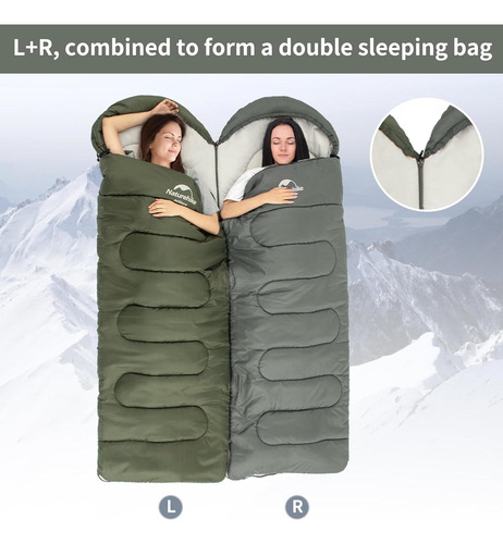 Saco De Dormir Naturehike L 3 Temporadas Impermeable Azul