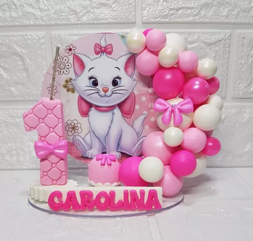 Vela De Aniversário Gatinha Marie Topo De Bolo Biscuit 1,2,3 - Escorrega o  Preço