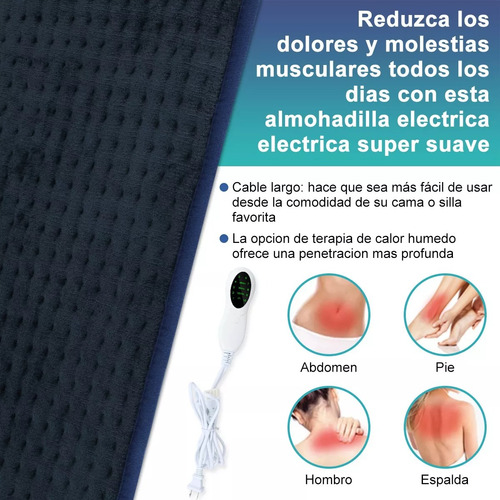 Almohadilla Térmica Cojín Eléctrico 10 Niveles Temperatura