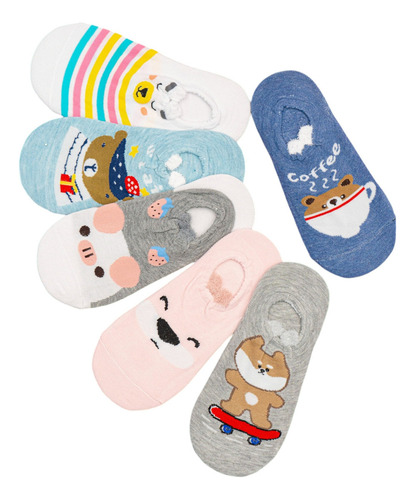Calcetines 12pzs Algodón Tobitin Tines De Mujer Animalitos Multicolor Único
