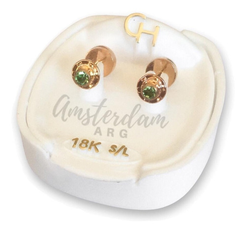 Abridores De Oro 18kt Marca Ch Strass 720  ..amsterdamarg..