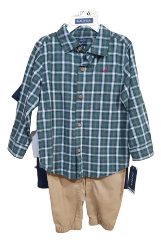 Conjunto Pana Niño 3 Piezas Nautica Original Camisa 