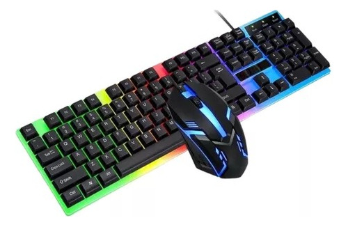 Kit Teclado Y Mouse Gaming Gamer Luminoso Luces Pc Laptop