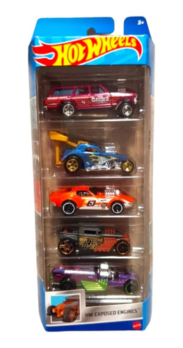 Hot Wheels Carritos Hw Exposed Engines 5 Pack Coleccionables